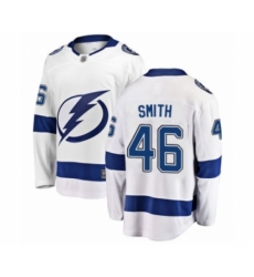 Men's Tampa Bay Lightning #46 Gemel Smith Fanatics Branded White Away Breakaway Hockey Jersey