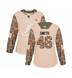 Women's Tampa Bay Lightning #46 Gemel Smith Authentic Camo Veterans Day Practice Hockey Jersey