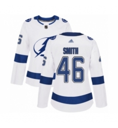 Women's Tampa Bay Lightning #46 Gemel Smith Authentic White Away Hockey Jersey