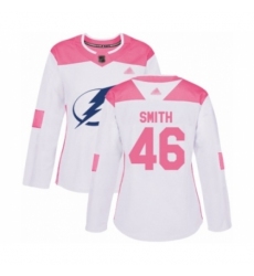 Women's Tampa Bay Lightning #46 Gemel Smith Authentic White  Pink Fashion Hockey Jersey