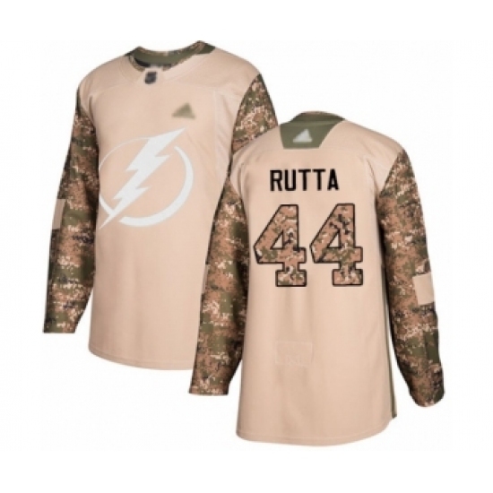 Men's Tampa Bay Lightning #44 Jan Rutta Authentic Camo Veterans Day Practice Hockey Jersey Men's Tampa Bay Lightning #44 Jan Rutta Authentic Camo Veterans Day Practice Hockey Jersey