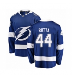 Men's Tampa Bay Lightning #44 Jan Rutta Fanatics Branded Blue Home Breakaway Hockey Jersey Men's Tampa Bay Lightning #44 Jan Rutta Fanatics Branded Blue Home Breakaway Hockey Jersey