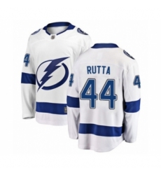 Men's Tampa Bay Lightning #44 Jan Rutta Fanatics Branded White Away Breakaway Hockey Jersey
