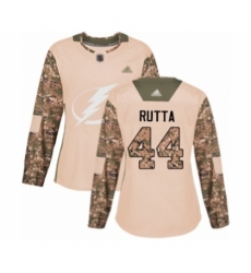 Women's Tampa Bay Lightning #44 Jan Rutta Authentic Camo Veterans Day Practice Hockey Jersey
