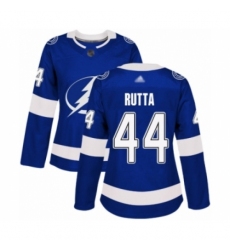 Women's Tampa Bay Lightning #44 Jan Rutta Authentic Royal Blue Home Hockey Jersey