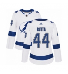 Women's Tampa Bay Lightning #44 Jan Rutta Authentic White Away Hockey Jersey