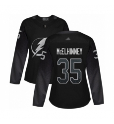 Women's Tampa Bay Lightning #35 Curtis McElhinney Authentic Black Alternate Hockey Jersey