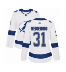 Women's Tampa Bay Lightning #31 Scott Wedgewood Authentic White Away Hockey Jersey