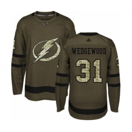 Youth Tampa Bay Lightning #31 Scott Wedgewood Authentic Green Salute to Service Hockey Jersey Youth Tampa Bay Lightning #31 Scott Wedgewood Authentic Green Salute to Service Hockey Jersey