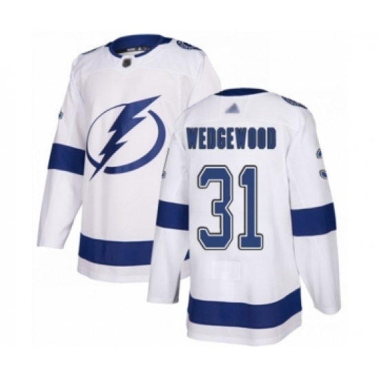 Youth Tampa Bay Lightning #31 Scott Wedgewood Authentic White Away Hockey Jersey Youth Tampa Bay Lightning #31 Scott Wedgewood Authentic White Away Hockey Jersey
