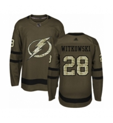 Men's Tampa Bay Lightning #28 Luke Witkowski Authentic Green Salute to Service Hockey Jersey