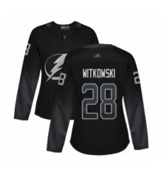 Women's Tampa Bay Lightning #28 Luke Witkowski Authentic Black Alternate Hockey Jersey