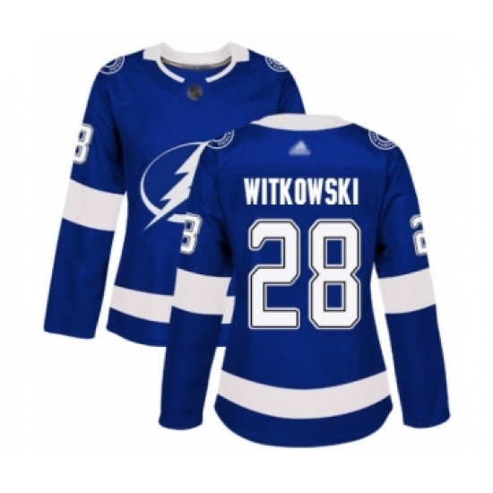 Women's Tampa Bay Lightning #28 Luke Witkowski Authentic Royal Blue Home Hockey Jersey Women's Tampa Bay Lightning #28 Luke Witkowski Authentic Royal Blue Home Hockey Jersey