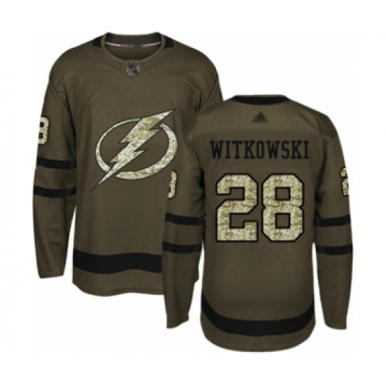 Youth Tampa Bay Lightning #28 Luke Witkowski Authentic Green Salute to Service Hockey Jersey Youth Tampa Bay Lightning #28 Luke Witkowski Authentic Green Salute to Service Hockey Jersey