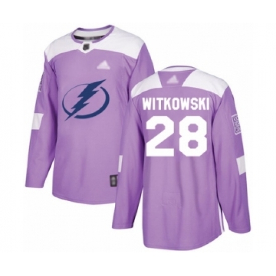 Youth Tampa Bay Lightning #28 Luke Witkowski Authentic Purple Fights Cancer Practice Hockey Jersey Youth Tampa Bay Lightning #28 Luke Witkowski Authentic Purple Fights Cancer Practice Hockey Jersey