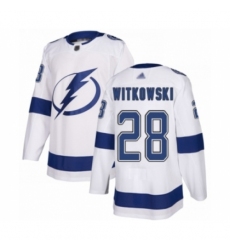 Youth Tampa Bay Lightning #28 Luke Witkowski Authentic White Away Hockey Jersey