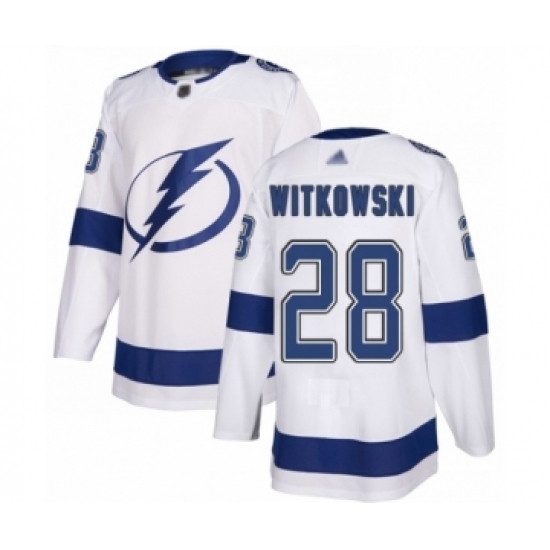 Youth Tampa Bay Lightning #28 Luke Witkowski Authentic White Away Hockey Jersey Youth Tampa Bay Lightning #28 Luke Witkowski Authentic White Away Hockey Jersey