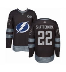 Men's Tampa Bay Lightning #22 Kevin Shattenkirk Authentic Black 1917-2017 100th Anniversary Hockey Jersey