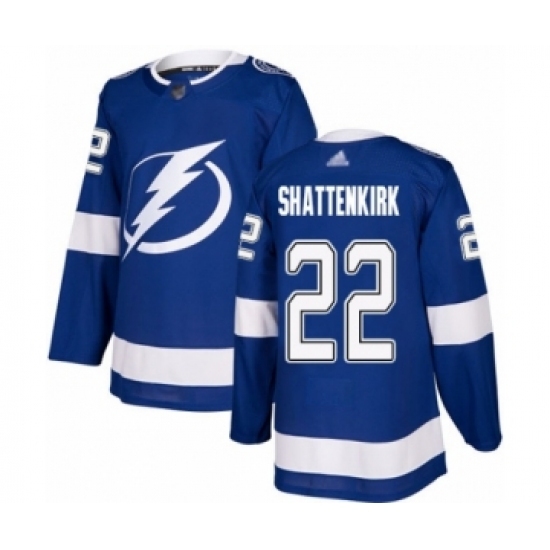 Men's Tampa Bay Lightning #22 Kevin Shattenkirk Authentic Royal Blue Home Hockey Jersey Men's Tampa Bay Lightning #22 Kevin Shattenkirk Authentic Royal Blue Home Hockey Jersey
