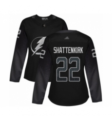 Women's Tampa Bay Lightning #22 Kevin Shattenkirk Authentic Black Alternate Hockey Jersey