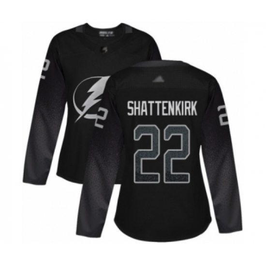 Women's Tampa Bay Lightning #22 Kevin Shattenkirk Authentic Black Alternate Hockey Jersey Women's Tampa Bay Lightning #22 Kevin Shattenkirk Authentic Black Alternate Hockey Jersey
