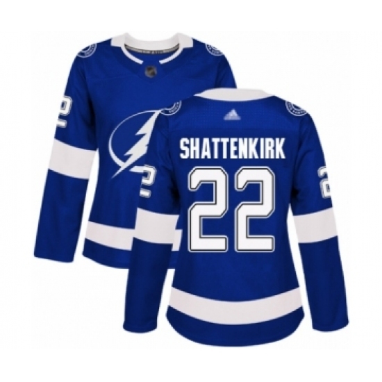 Women's Tampa Bay Lightning #22 Kevin Shattenkirk Authentic Royal Blue Home Hockey Jersey Women's Tampa Bay Lightning #22 Kevin Shattenkirk Authentic Royal Blue Home Hockey Jersey