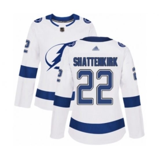 Women's Tampa Bay Lightning #22 Kevin Shattenkirk Authentic White Away Hockey Jersey Women's Tampa Bay Lightning #22 Kevin Shattenkirk Authentic White Away Hockey Jersey