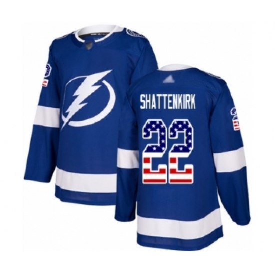 Youth Tampa Bay Lightning #22 Kevin Shattenkirk Authentic Blue USA Flag Fashion Hockey Jersey Youth Tampa Bay Lightning #22 Kevin Shattenkirk Authentic Blue USA Flag Fashion Hockey Jersey