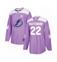 Youth Tampa Bay Lightning #22 Kevin Shattenkirk Authentic Purple Fights Cancer Practice Hockey Jersey