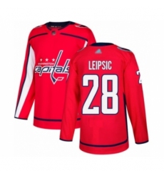 Men's Washington Capitals #28 Brendan Leipsic Authentic Red Home Hockey Jersey