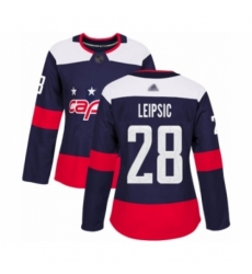 Women's Washington Capitals #28 Brendan Leipsic Authentic Navy Blue 2018 Stadium Series Hockey Jersey
