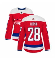 Women's Washington Capitals #28 Brendan Leipsic Authentic Red Alternate Hockey Jersey