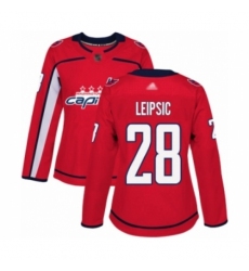 Women's Washington Capitals #28 Brendan Leipsic Authentic Red Home Hockey Jersey