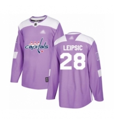 Youth Washington Capitals #28 Brendan Leipsic Authentic Purple Fights Cancer Practice Hockey Jersey