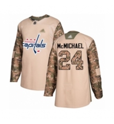 Men's Washington Capitals #24 Connor McMichael Authentic Camo Veterans Day Practice Hockey Jersey