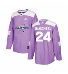 Men's Washington Capitals #24 Connor McMichael Authentic Purple Fights Cancer Practice Hockey Jersey