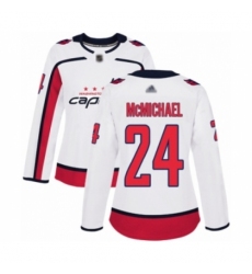 Women's Washington Capitals #24 Connor McMichael Authentic White Away Hockey Jersey