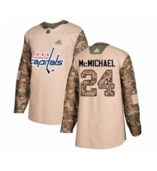 Youth Washington Capitals #24 Connor McMichael Authentic Camo Veterans Day Practice Hockey Jersey