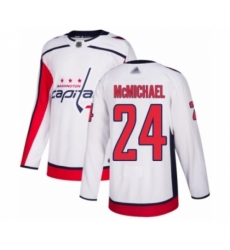 Youth Washington Capitals #24 Connor McMichael Authentic White Away Hockey Jersey