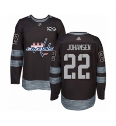 Men's Washington Capitals #22 Lucas Johansen Authentic Black 1917-2017 100th Anniversary Hockey Jersey