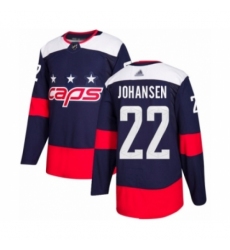 Men's Washington Capitals #22 Lucas Johansen Authentic Navy Blue 2018 Stadium Series Hockey Jersey