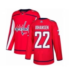 Men's Washington Capitals #22 Lucas Johansen Authentic Red Home Hockey Jersey