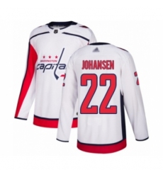 Men's Washington Capitals #22 Lucas Johansen Authentic White Away Hockey Jersey