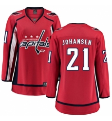 Women's Washington Capitals #21 Lucas Johansen Fanatics Branded Red Home Breakaway NHL Jersey