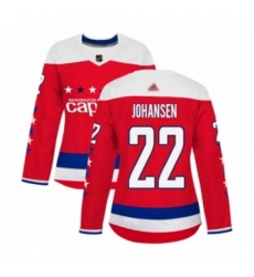 Women's Washington Capitals #22 Lucas Johansen Authentic Red Alternate Hockey Jersey