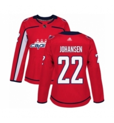 Women's Washington Capitals #22 Lucas Johansen Authentic Red Home Hockey Jersey