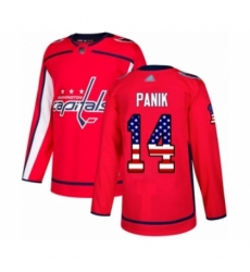 Men's Washington Capitals #14 Richard Panik Authentic Red USA Flag Fashion Hockey Jersey