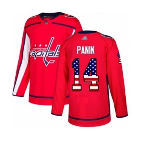 Men's Washington Capitals #14 Richard Panik Authentic Red USA Flag Fashion Hockey Jersey Men's Washington Capitals #14 Richard Panik Authentic Red USA Flag Fashion Hockey Jersey