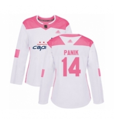 Women's Washington Capitals #14 Richard Panik Authentic White Pink Fashion Hockey Jersey