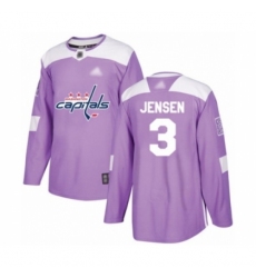 Men's Washington Capitals #3 Nick Jensen Authentic Purple Fights Cancer Practice Hockey Jersey